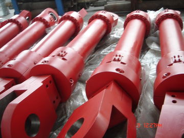 Tunggal Merah Bertindak Ram Hidrolik Mengangkat Silinder Hidrolik Untuk Tungku
